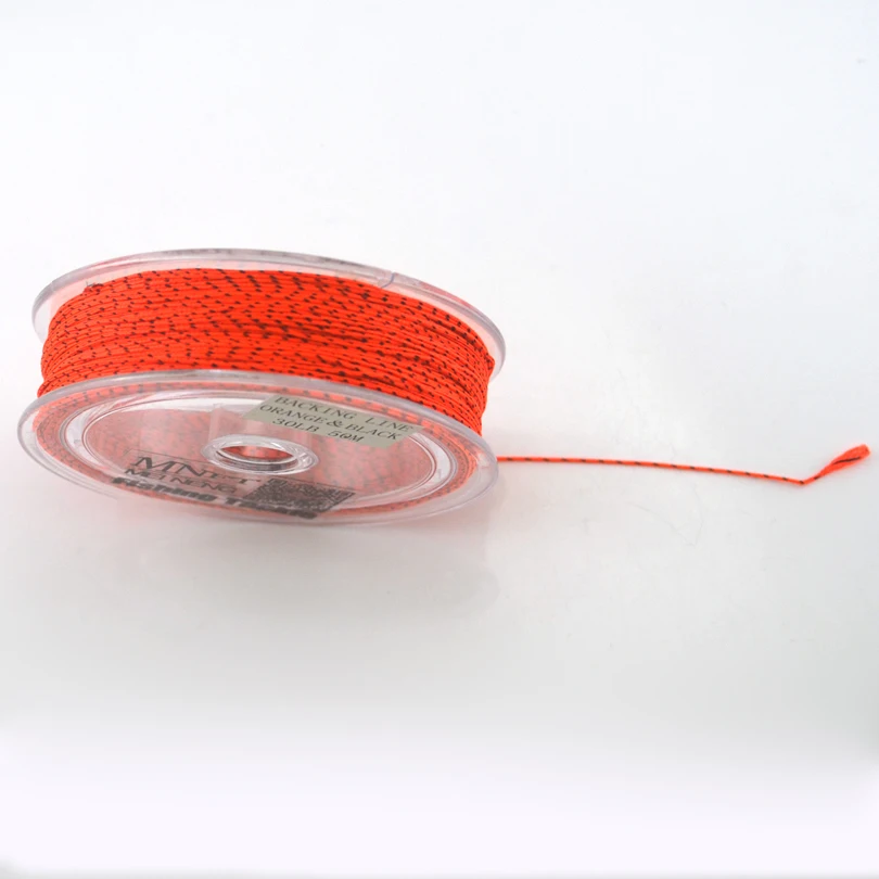 MNFT 50 metros línea de respaldo de pesca con mosca 20LB y 30LB línea trenzada para pesca con mosca trucha aparejos blanco naranja amarillo - imagen 2
