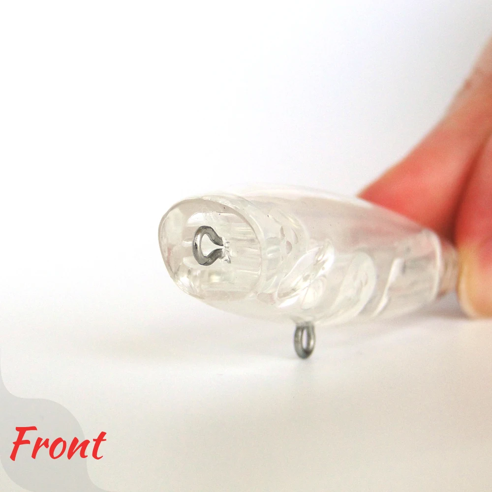 Jerry Stopper-Señuelos de Pesca giratorios, 10 piezas, sin pintar, Cuerpo en blanco, cebo duro flotante, Topwater, Micro Popper, trucha con ojos - imagen 5