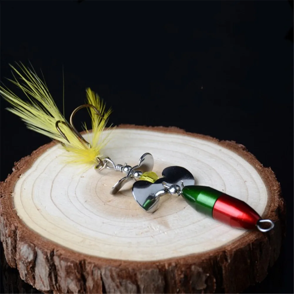 Spinner metal con pluma – Perfecto para truchas