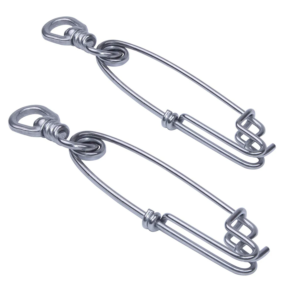 Perchas de rama larga de acero inoxidable con eslabones de pesca, Clip de atún flotante, conector fuerte a presión, 400LB-1100LB, 10 Uds. - imagen 5