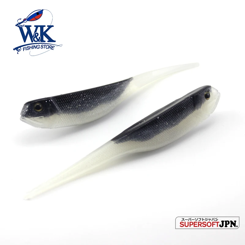 WK-señuelos artificiales de tiro caído de 13 cm, señuelo suave Walleye Zander, salmón, lubina, 4 piezas/pk, cola de Pin, Señuelos de Pesca blandos - imagen 4