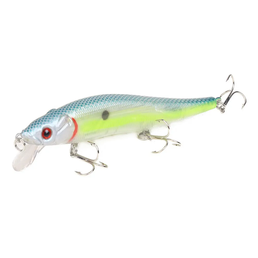Señuelo Artificial Wobblers Minnow, anzuelo triple de calidad Isca Crankbait para trucha, Lucio, Carpa, aparejos de pesca, 11,5 cm, 15g, 1 ud. - imagen 5