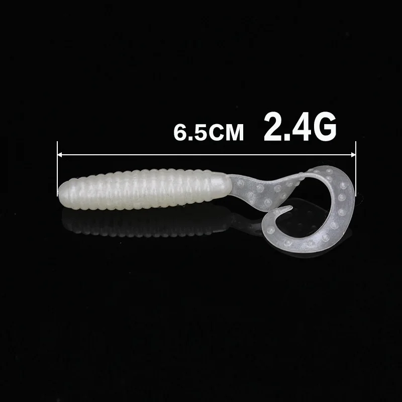 Señuelos de Pesca blandos, cebo de 2,4g y 6,5 cm, Wobblers realistas, cabeza de gusano de silicona, Señuelos de Pesca, carpa, swimbait, lote de 3 unidades - imagen 3