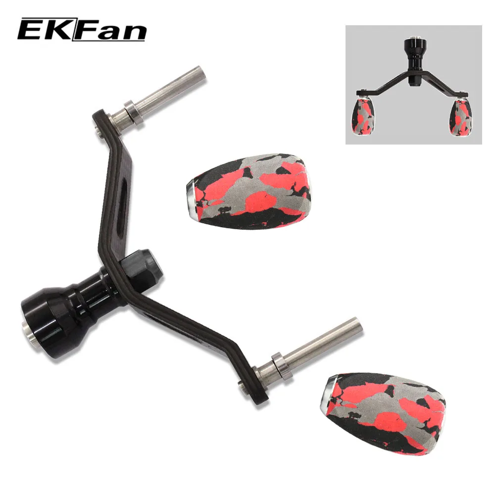 EKFan-mango de carrete de pesca de 91MM, mango de fibra de carbono, perilla de camuflaje EVA, compatible con la serie Dai #2000-5000 - imagen 4
