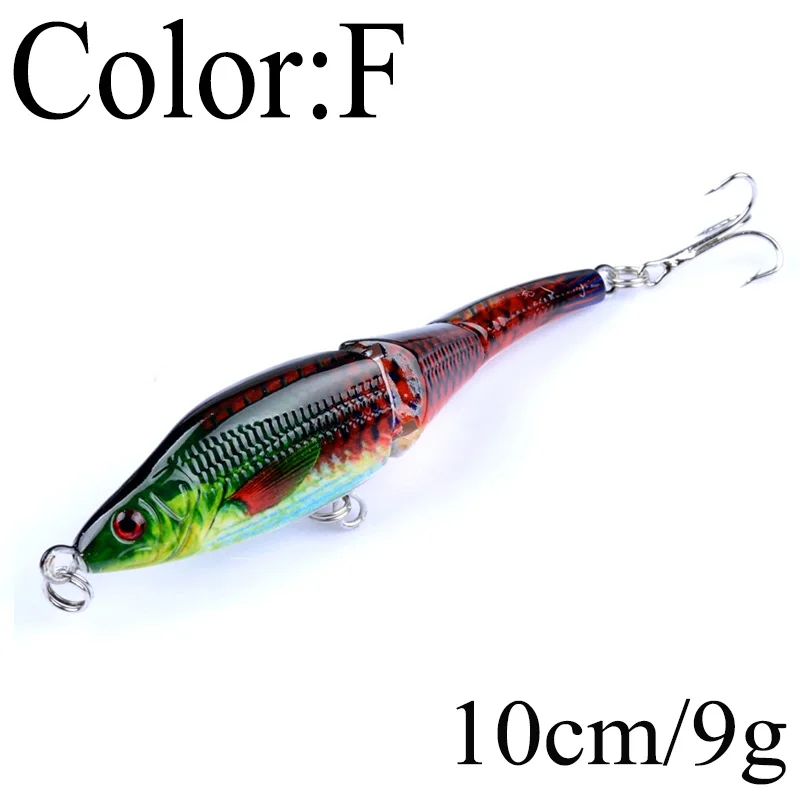 Señuelo de pesca multiarticulación, 1 piezas, 3 secciones, 9,5 cm, 7,8g, pececillos, wobblers, cebo Artificial pintado, Crankbait, aparejos de pesca - imagen 3