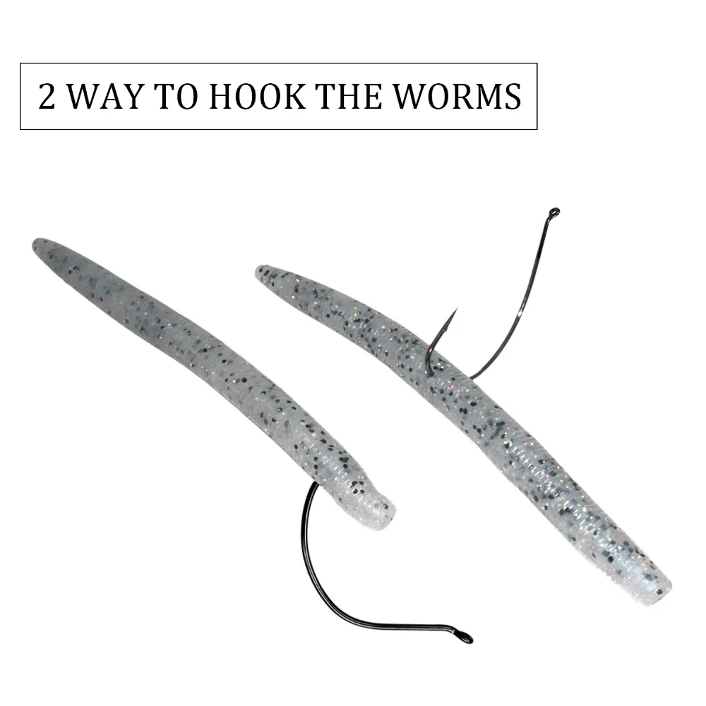 Anzuelos de pesca Offset de 50 piezas, anzuelos de púas de gran espacio de acero al carbono para señuelos blandos #2 #1 #1/0 #2/0 #3/0, aparejos de pesca - imagen 4