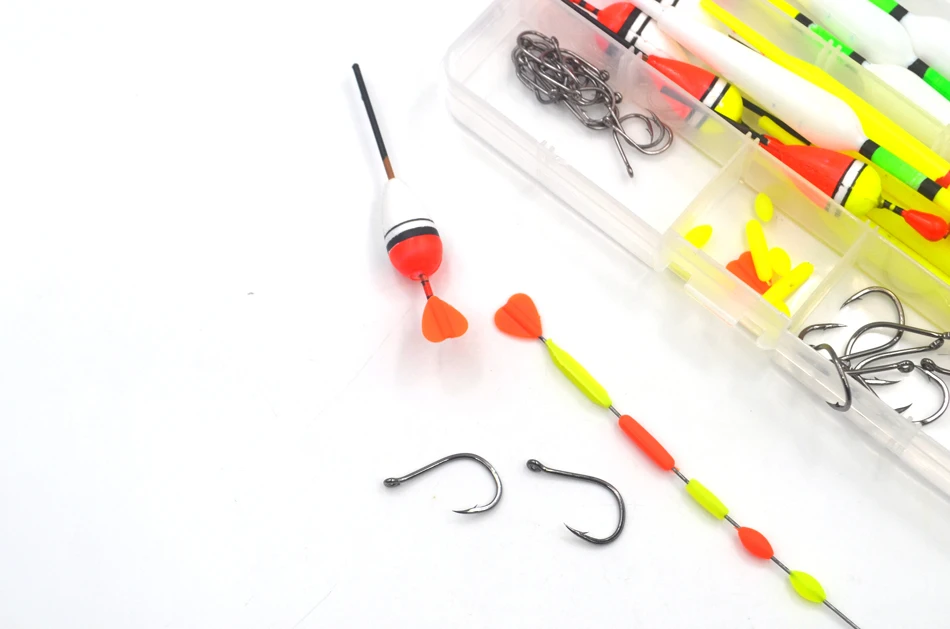 MNFT 100 Uds Mini flotador de Pesca topes de goma conectores de frijoles Flotador Pesca aparejos de Pesca herramientas Accesorios - imagen 5