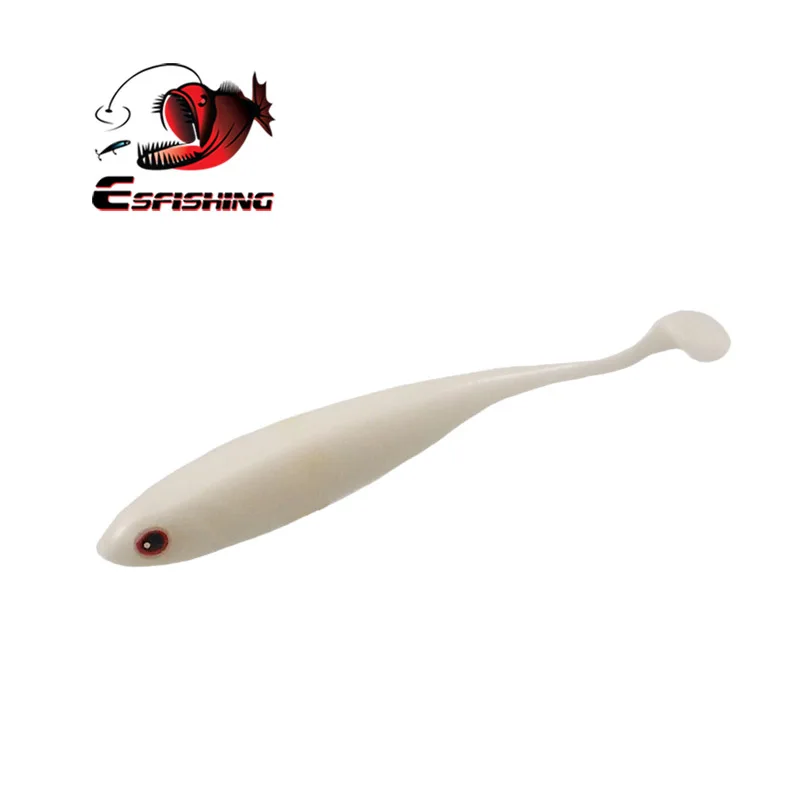 ESFISHING-cebo de silicona de plástico suave, olor a camarón, T, sábalo brillante, 70mm, ojo 3D, aparejos de Pesca artificiales - imagen 5