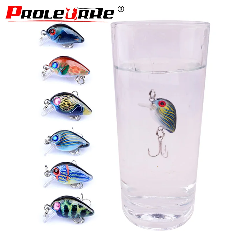 Proleurre-Mini Señuelos de Pesca Crankbait de 30mm, 2g, cebos duros artificiales que se hunden, aparejos de pesca de lubina
