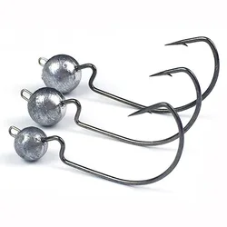 Anzuelos afilados con cabeza de plomo, cebo Artificial de 3,8g/7,5g/10,5g, accesorios de pesca, 10 piezas