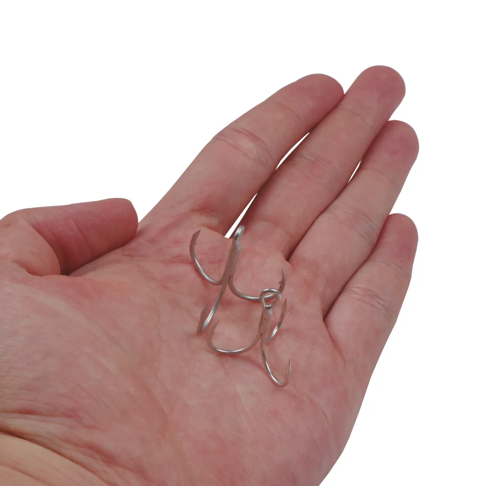 Anzuelos de pesca ST31, herramientas de aparejos de pesca de acero alto en carbono, superafilados, con ranura en sangre Aukin 1/0 2 #4 #, anzuelos triples, 5 unids/lote - imagen 5