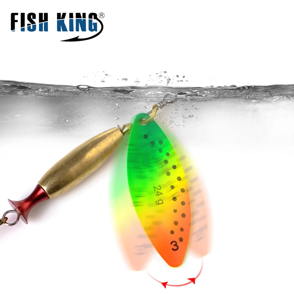 FISH KING-señuelo giratorio de fundición larga, 18g, 24g, cuchara, Lucio, señuelo de pesca de Metal, cebo duro para lubina con ganchos - imagen 5