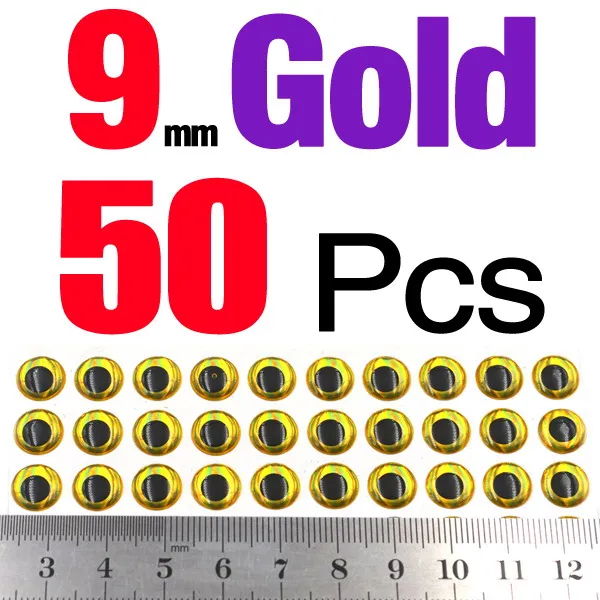 9mm Gold 50Pcs