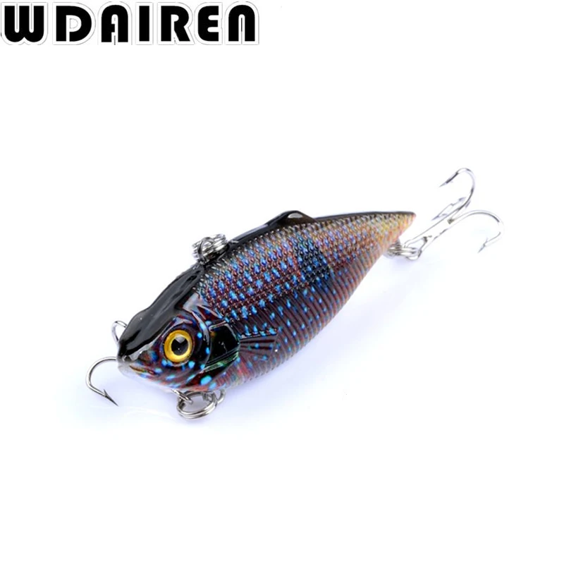 Señuelo de Pesca Vib, 1 unidad, 6,5 cm, 7,7g, ojos 3D, anzuelos triples, Wobbler, Crankbait, Pesca Peche, Kosadaka, aparejos