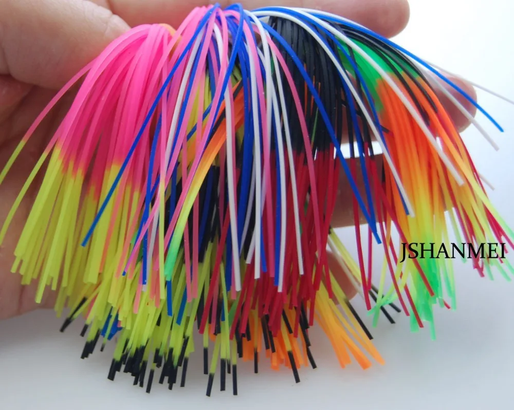 JSM-faldas de silicona de colores surtidos para Spinnerbait, señuelos de plantilla de goma, faldas de calamar, Señuelos de pesca con mosca, 5 unids/lote - imagen 3