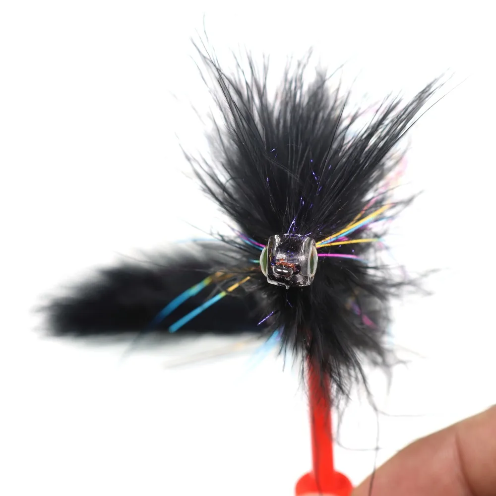 Wifreo 2/0 Bunny Tail Pike Mosca de acero almizclada con cabeza epoxi depredador pesca en agua salada serpentinas de mosca negro blanco amarillo - imagen 4