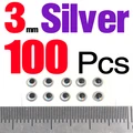 3mm Silver 100pcs