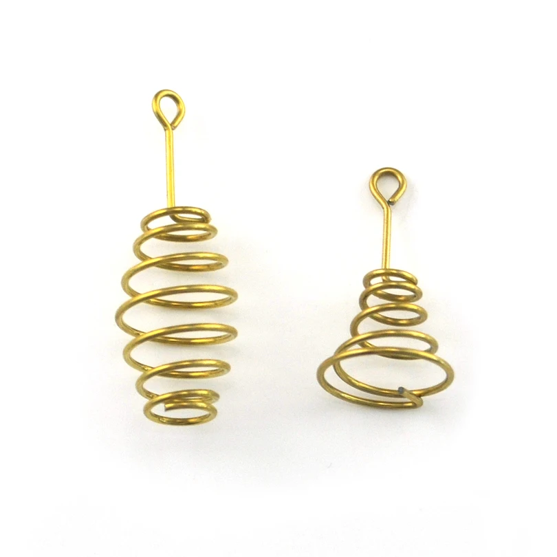 MNFT 200 unids/lote resorte en espiral con forma de oliva y bocina para anzuelos de pesca de explosión accesorios de cebo de pesca de acero inoxidable - imagen 2