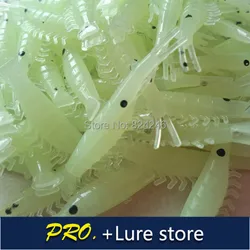 JYJ-señuelo de pesca artificial suave, cebo de camarón pequeño, luminoso, 100 cm, 4,0 pcsX