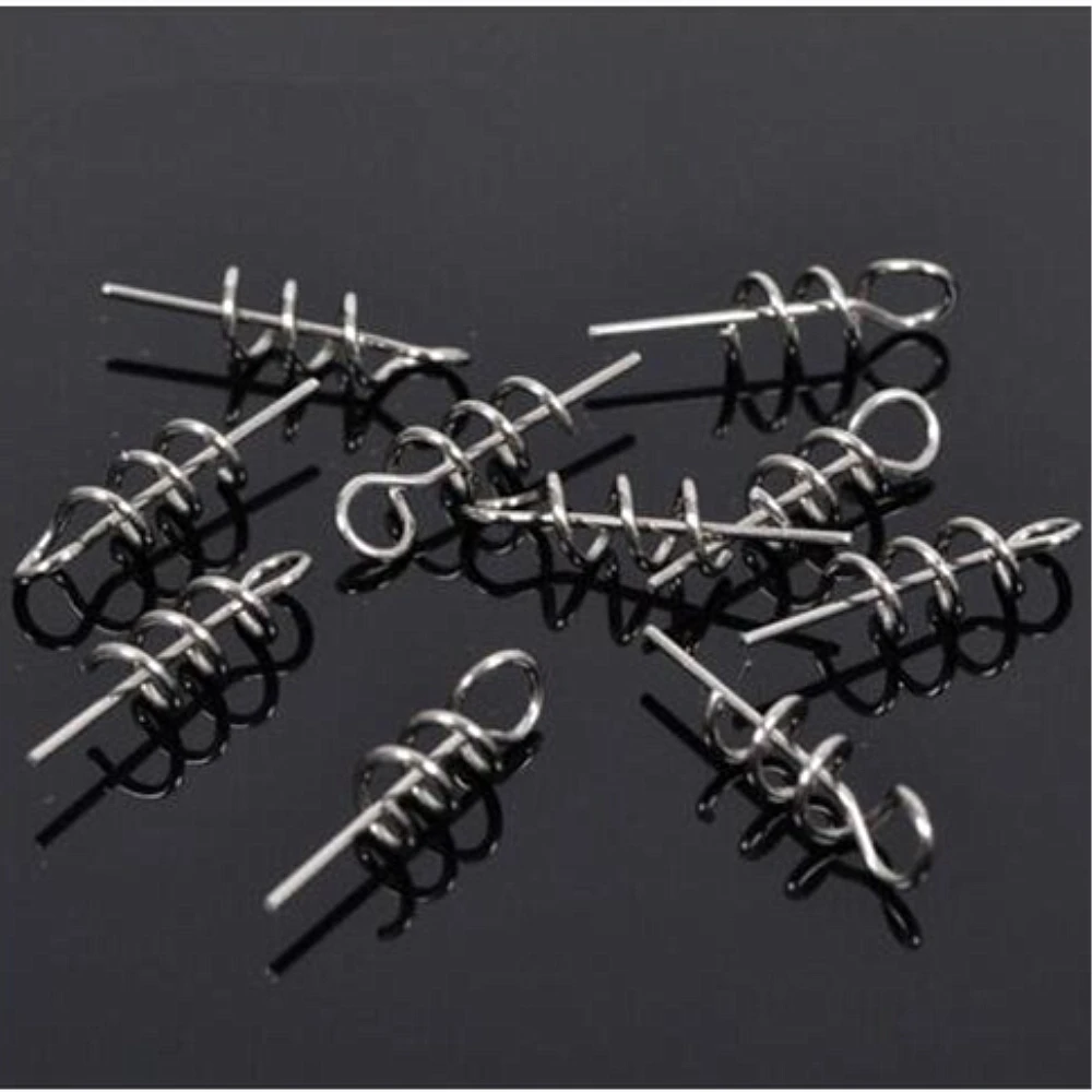 Pasadores de centrado de gancho de Pesca, aguja de pestillo fijo, bloqueo de manivela giratoria de resorte para señuelo suave, pasador de pestillo, accesorios de Pesca, 20 piezas - imagen 3