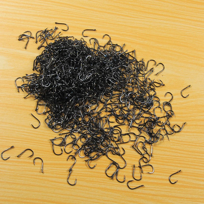 Anzuelos de pesca de acero al carbono con púas, anzuelos de pesca con ojo, anzuelos de agua dulce y salada, venta al por mayor, 200 unidades/lote - imagen 2