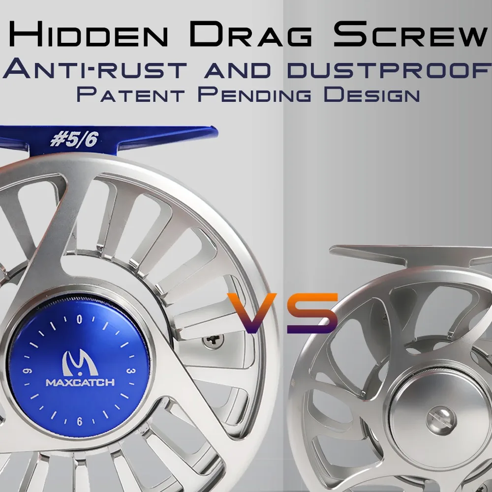 Carrete de pesca con mosca Maximumcatch 3/4/5/6/7/8WT carrete de mosca de arrastre de microajuste de aluminio mecanizado CNC - imagen 5