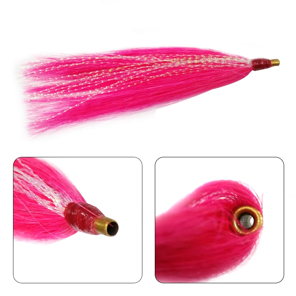 6 uds Bucktail Teasers línea Flash señuelo de pesca cebo Artificial pesca en agua salada Jig Flounder cebo aparejo señuelo accesorios de pesca - imagen 4