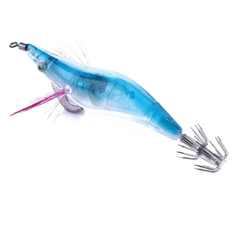 Señuelo luminoso electrónico para pesca de camarones, plantilla de calamar, 10,5 cm, 12g, pesca nocturna, señuelo de calamar, aparejos de lubina, 6 uds. - imagen 2