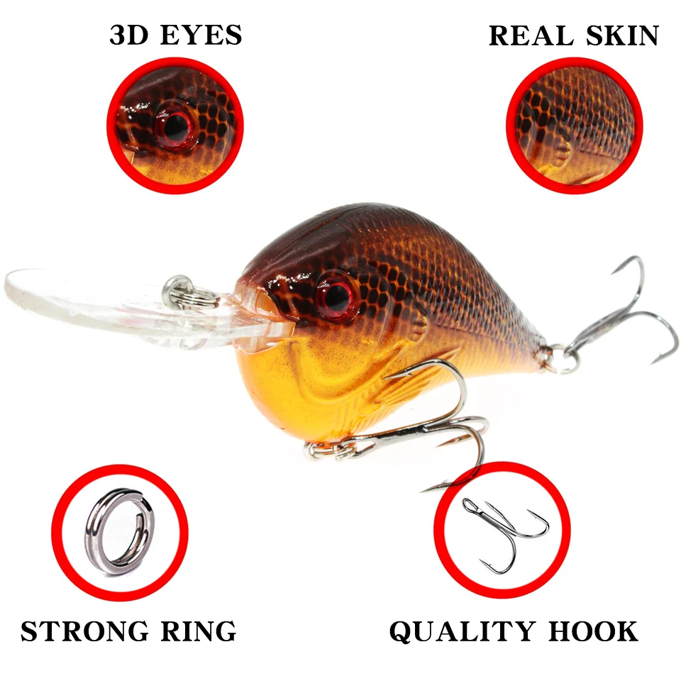 Wobblers-aparejos de cebo japoneses Crankbait, señuelo duro de manivela, pesca, señuelo de natación Topwater - imagen 4