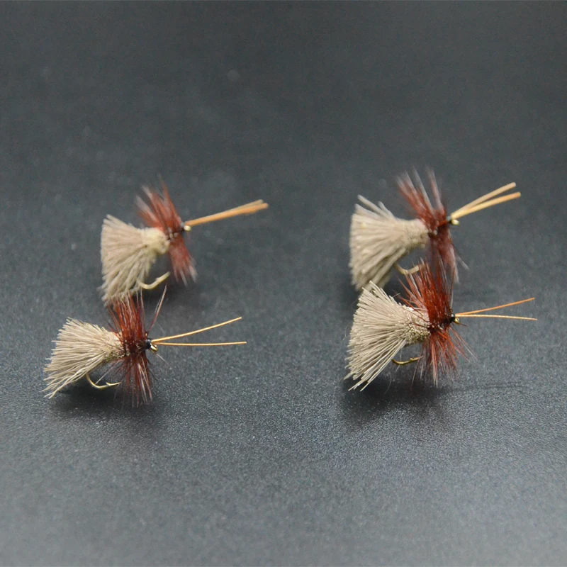 CONTEMPLADOR 4 unids/caja 12 #   Goddard Natural Caddis patrón de agua muelas secas flotando en agua pelo de ciervo cuerpo señuelo de pesca con mosca - imagen 3