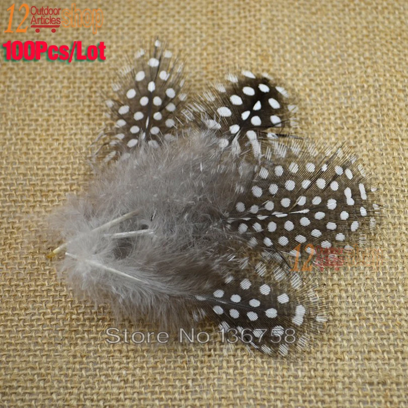 MNFT 100 Uds. Sillines de Color negro Natural pluma con puntos blancos moscas cortas ala hacer pelos materiales para atar moscas - imagen 2