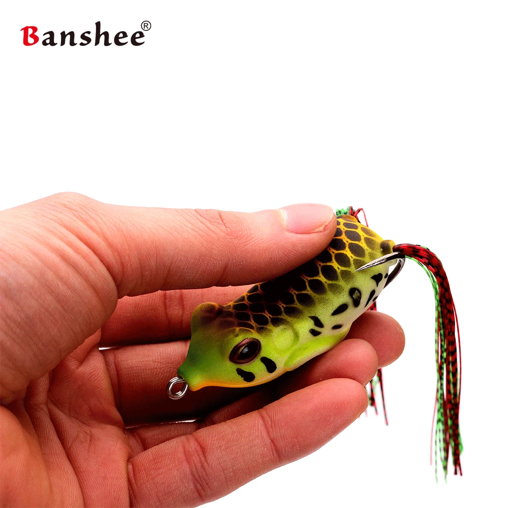 Banshee-señuelo de pesca de gran tamaño, cebo suave de pintura Natural, vida viva, Rana 3D, 15g, 60mm, BF01 - imagen 4