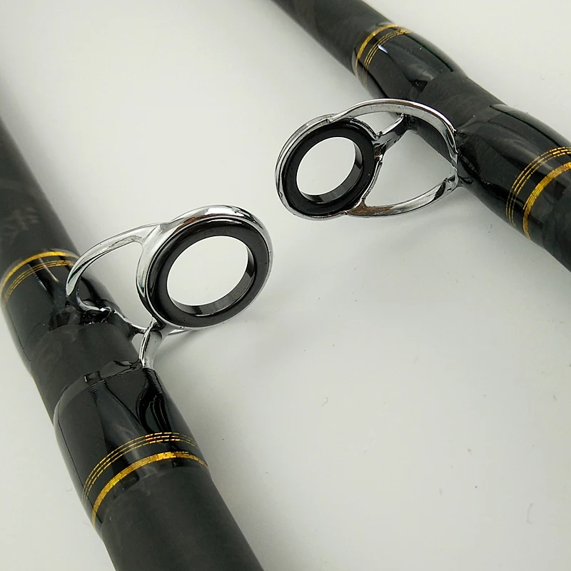 Caña de pescar de carbono con cabeza de serpiente, herramienta de fundición de acción rápida, mango largo, 3 secciones, portátil, para barco de mar, 2,18 m, 7 pies - imagen 5