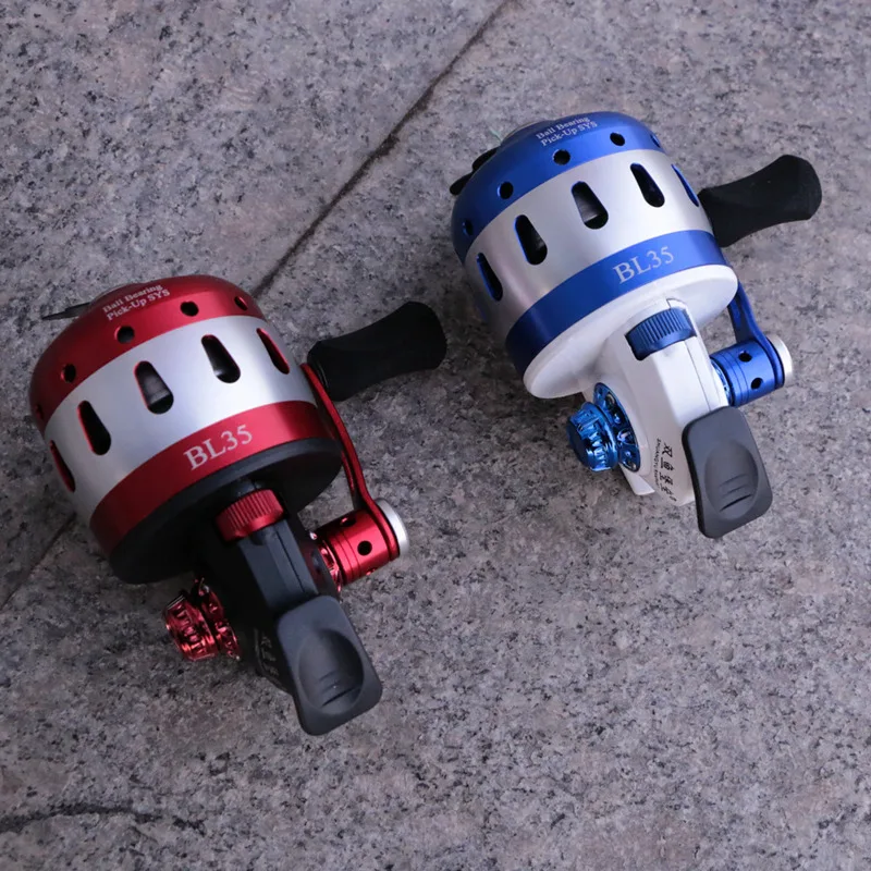 Carrete de pesca con guardamanos, rueda de bobina de Metal cerrada, 6 + 1BB, BL35, para caza al aire libre, con línea 5 # PE, 50M - imagen 4