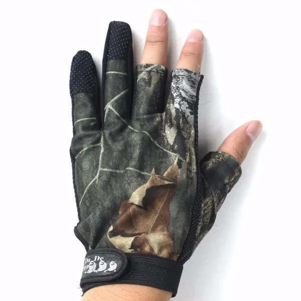 Guantes de pesca de camuflaje, medio dedo, tres y cinco dedos, corte profesional, señuelo nocturno, antideslizante - imagen 5