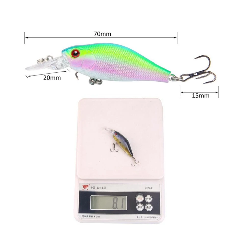 Señuelo de Pesca Minnow Wobblers, 7cm, 8,1g, Crankbait flotante, cebo duro de plástico Artificial, aparejos de Pesca de carpa, 1 Uds. - imagen 3