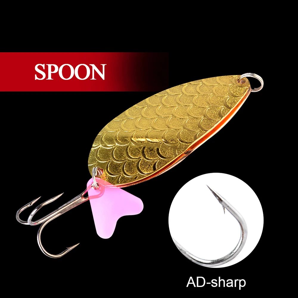FTK 25g 30g 35g señuelo de pesca de doble cuchara con anzuelo triple ruido cebo Artificial de Metal señuelo de cuchara dura pesca de lubina - imagen 5