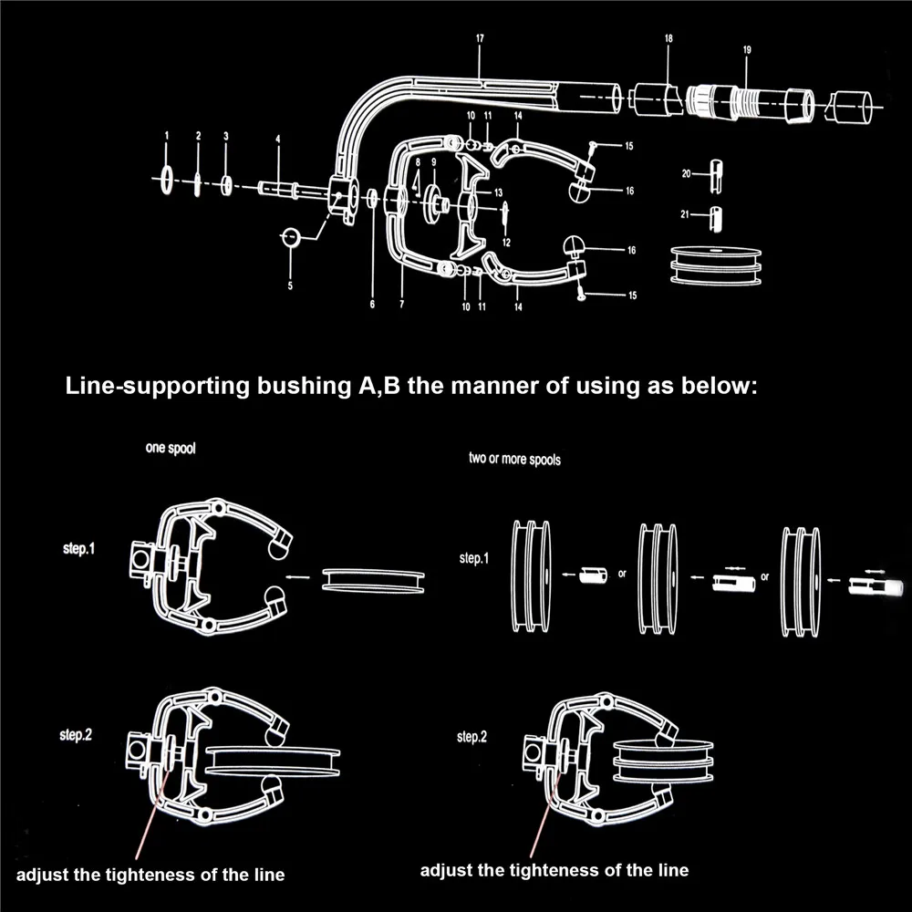 Bobinador de línea de pesca, sistema de estación de bobinado portátil para carrete de baitcasting giratorio, aparejos de línea de pesca - imagen 2