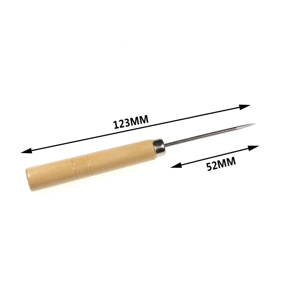 Bimoo-aguja Bodkin para atar moscas, 1 unidad, para peinar el cabello, pesca, señuelo, herramienta de fabricación de cebo, aguja inoxidable y mango de madera - imagen 2