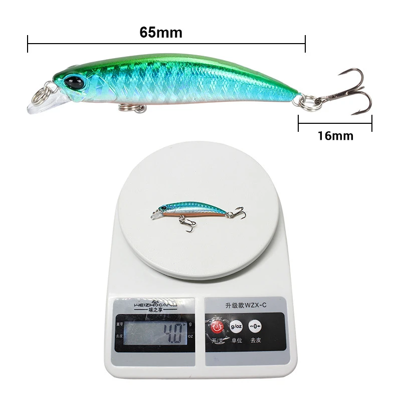 Slowly Sinking Minnow Fishing Lure 65mm 4g Artificial Japan Hard Bait Bass Pike Wobblers Crankbait Carp Fishing - imagen 2