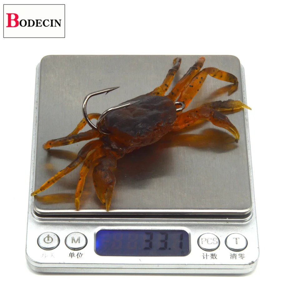 1PCS Silicone Mold Winter Fishing Bait Jig Crab Soft Artificial Lures 3D Simulation Multicolour For Fish With Hooks Sea Lures (6)