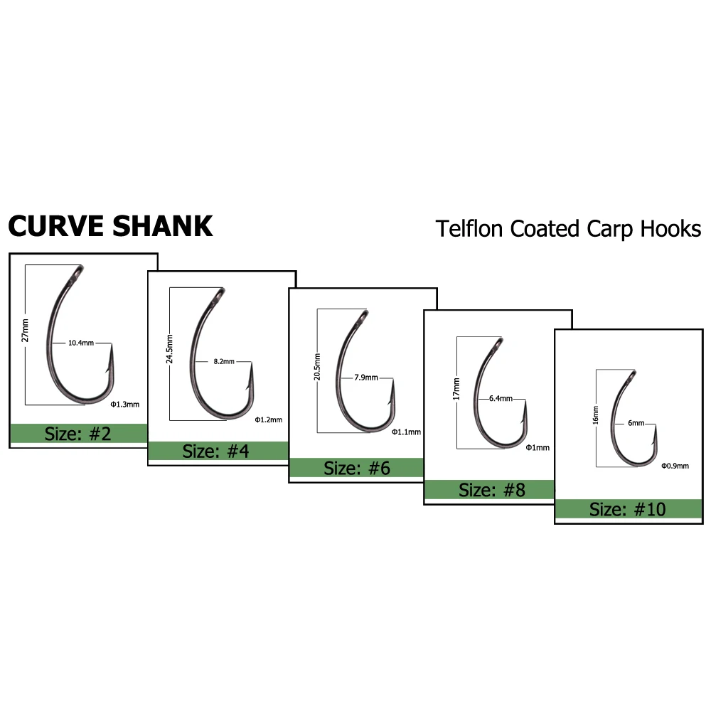 Wifreo-anzuelos de pesca de carpa recubiertos, 30 unidades, anzuelos de acero al carbono con púas - imagen 5