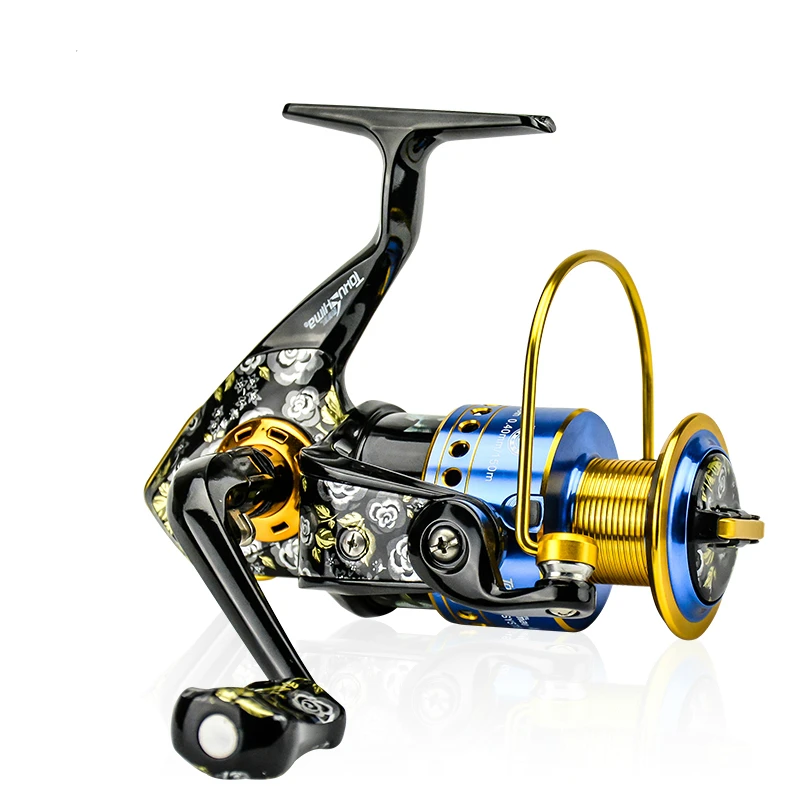 Carrete Fihsing de pintura colorida, rueda giratoria de precarga de alta calidad, línea de Metal, Copa 10 + 1/14 + 1 BB 4,9: 1/5, 5:1, relación de engranaje - imagen 2