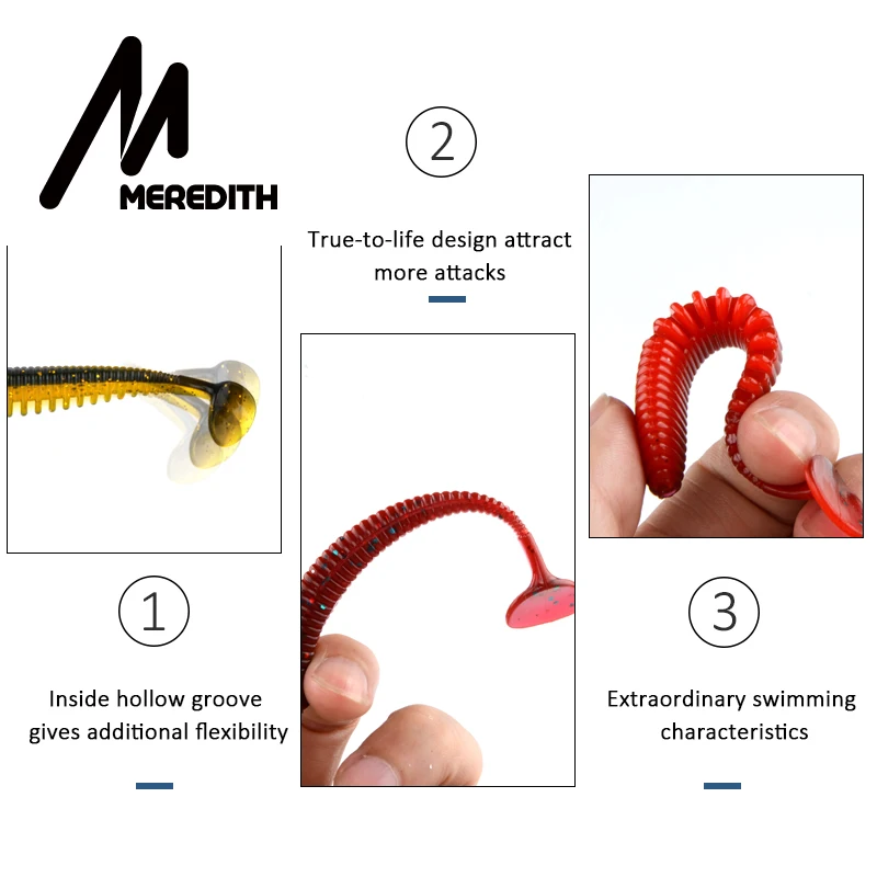 MEREDITH-Señuelos de Pesca de 130mm, 10,4g, 4 piezas, Wobblers, sábalo, carpa, cebos blandos artificiales de silicona - imagen 2