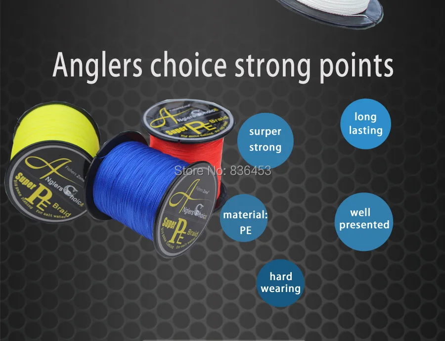 Anglers Choice japanese100% PE-sedal de pesca trenzado, 500m, multifilamento, 40lb, 80 lb100lb, el mejor sedal de pesca - imagen 5