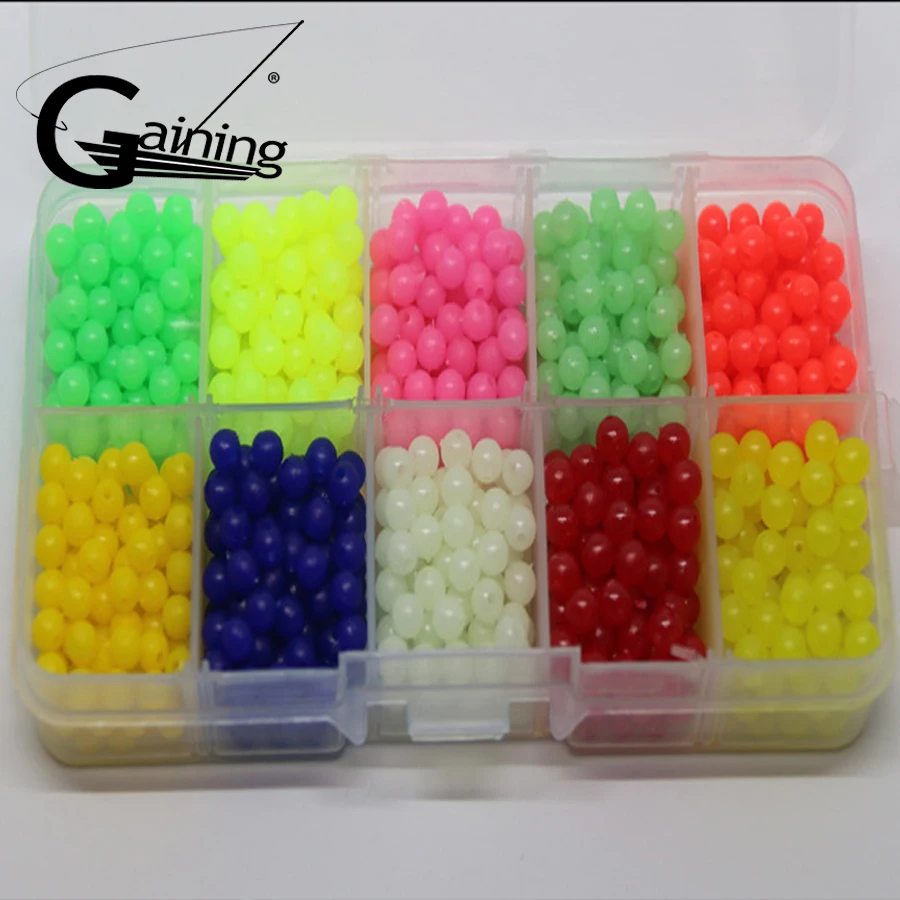 1000 unids/set/juego de Señuelos de Pesca de carpa, cuentas de pesca flotantes de plástico de 5mm, Accesorios luminosos para pesca de carpa - imagen 4