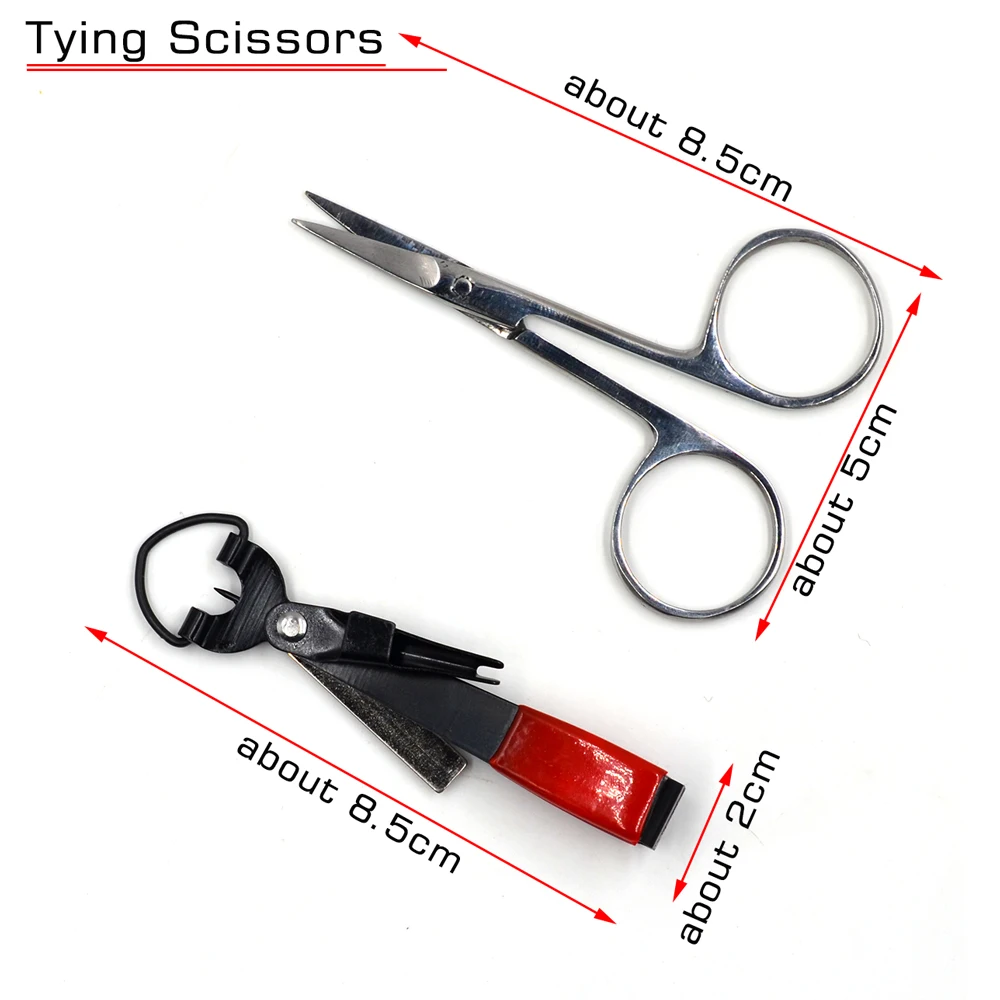 MNFT Kit de herramientas para moscas de pesca con mosca en bolsa portátil que incluye herramienta para atar moscas artificiales, tornillo de banco, alicates para púas, apilador de pelo - imagen 5