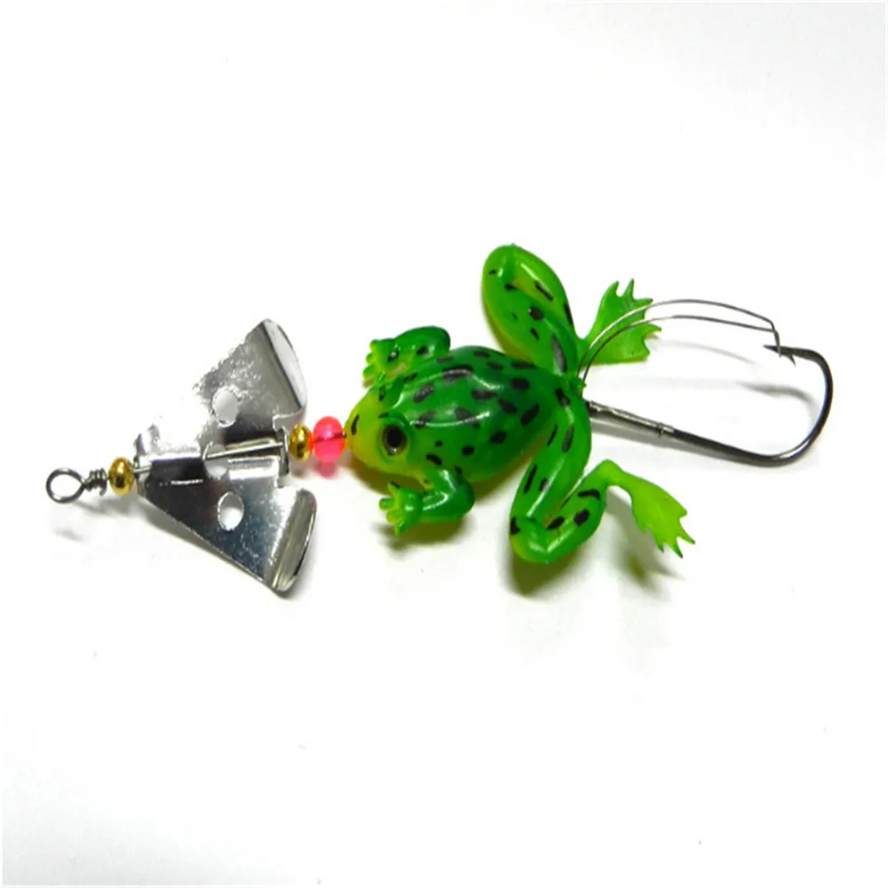 FISHINAPOT 1 Uds cebo suave de rana de goma 90mm 6,2g Señuelos de pesca 4 colores Wobblers Bass Pike CrankBait aparejos de pesca YA21 - imagen 5