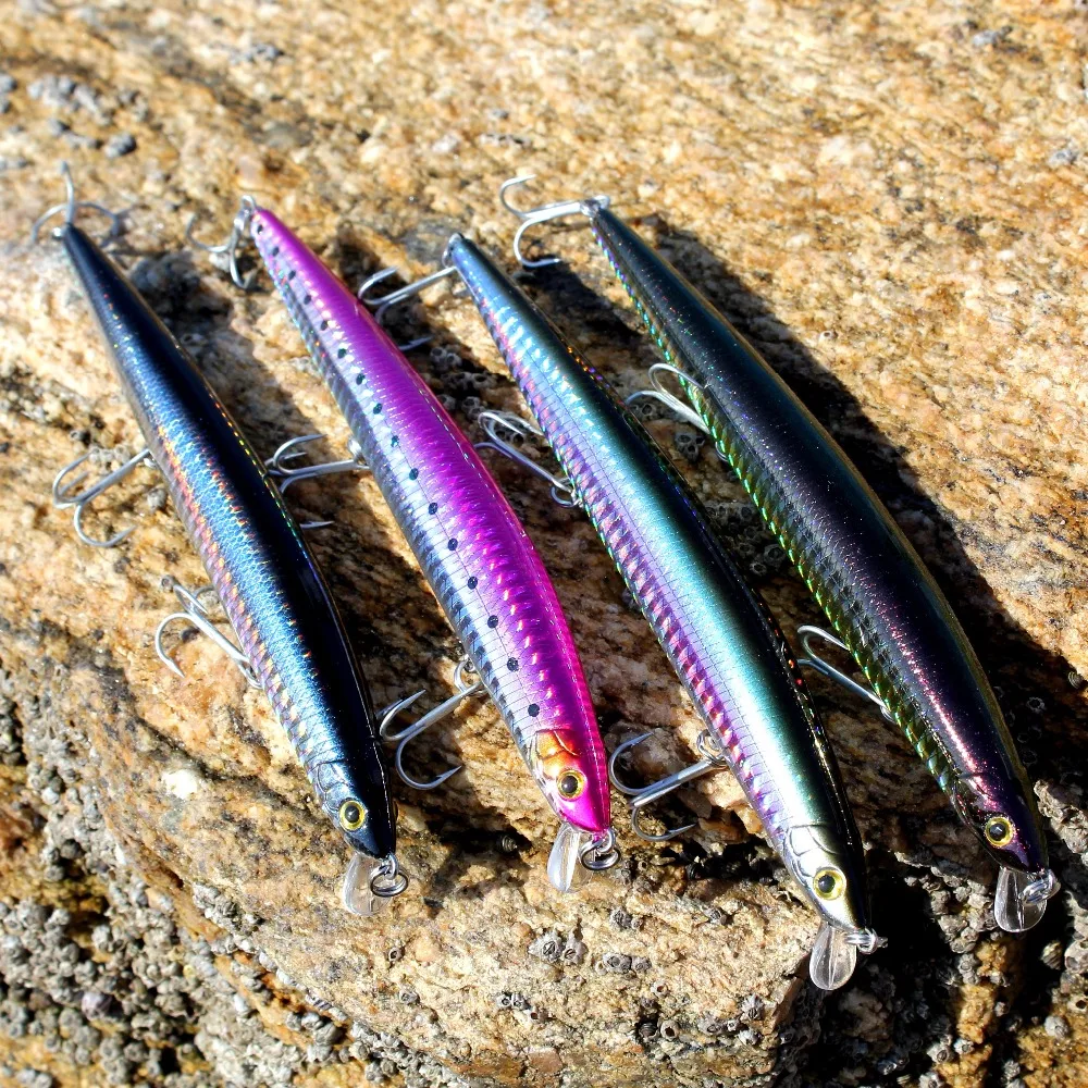 AOCLU-señuelo duro de pesca, anzuelo de pesca de lubina y atún, 150mm, 18,0g, 0,5-1m