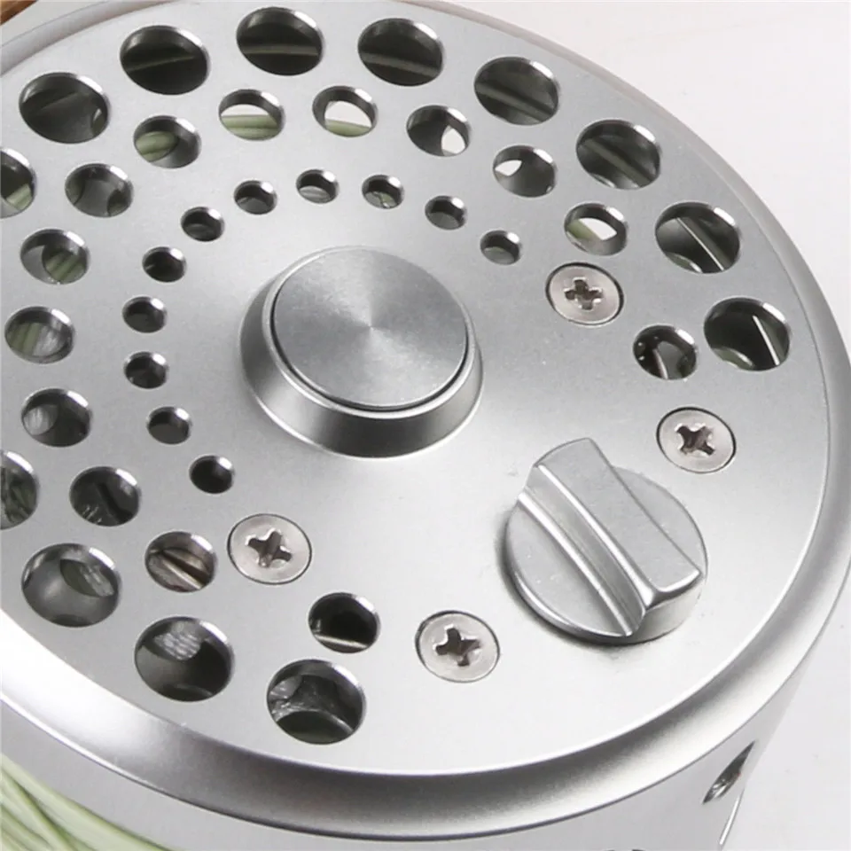 Maximumcatch 2/3/4WT Clicker y trinquete arrastre aluminio clásico plata pesca con mosca carrete de trucha - imagen 4